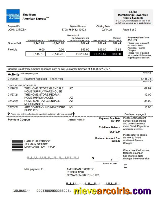 USA New York American Express Blue